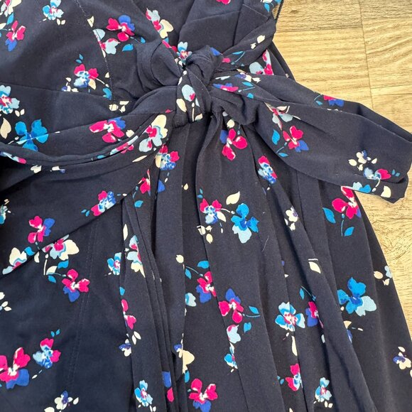 Banana Republic Navy Floral Wrap Dress Size XS S28 - Picture 5 of 7